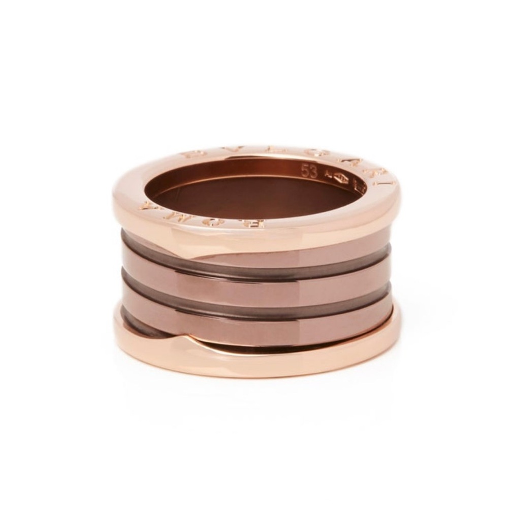 Bulgari B.zero1 Roma 18 Carat Rose Gold and Bronze Ceramic Ring